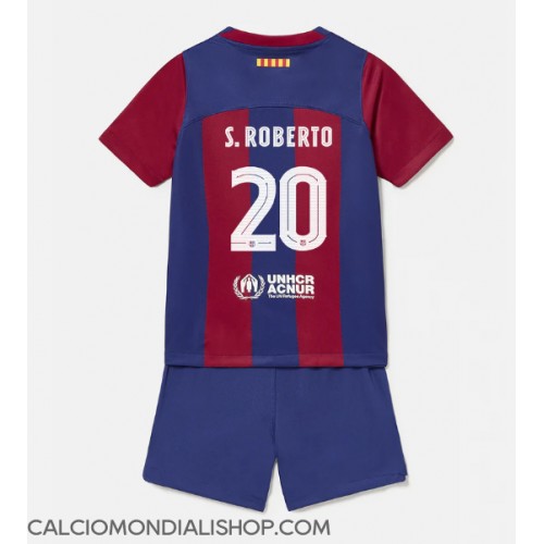 Maglie da calcio Barcelona Sergi Roberto #20 Prima Maglia Bambino 2023-24 Manica Corta (+ Pantaloni corti)